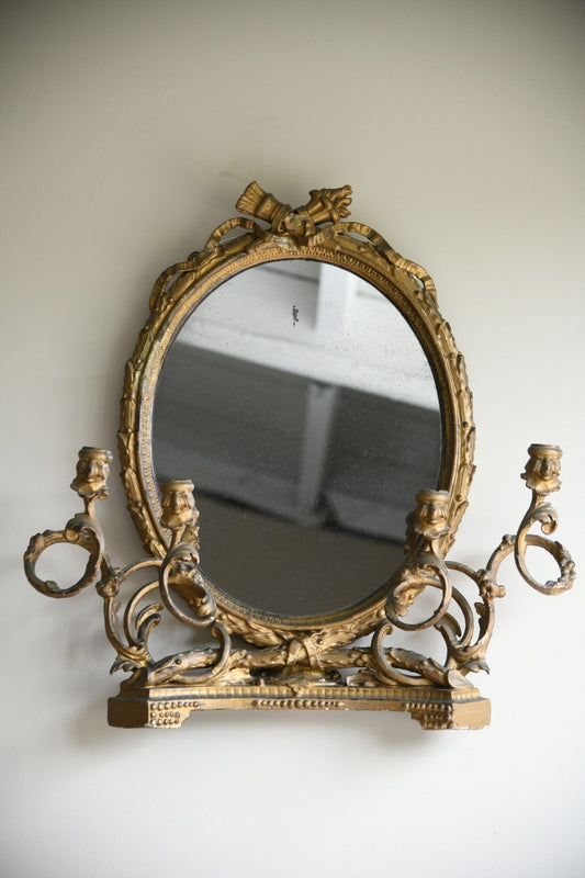 Antique Giltwood & Gesso Toilet Mirror