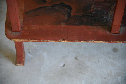 Oriental Red Lacquer Open Shelves