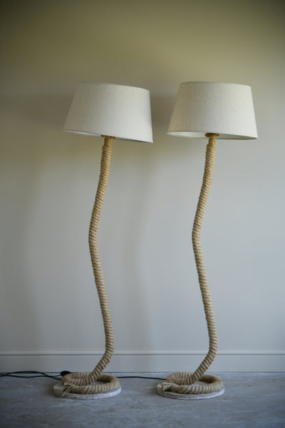 Pair Nautical Rope Standard Lamps