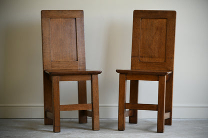 Pair Mid 20th Century Oak Chairs