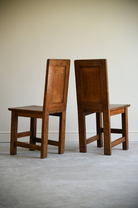 Pair Mid 20th Century Oak Chairs