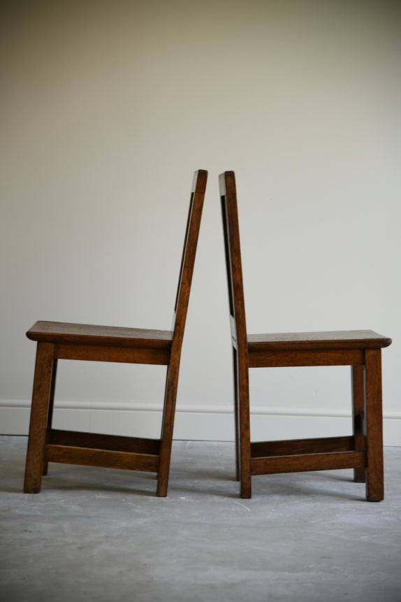 Pair Mid 20th Century Oak Chairs