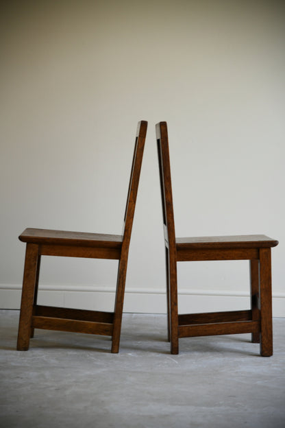 Pair Mid 20th Century Oak Chairs