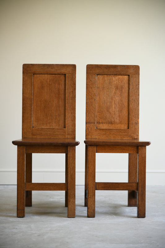 Pair Mid 20th Century Oak Chairs