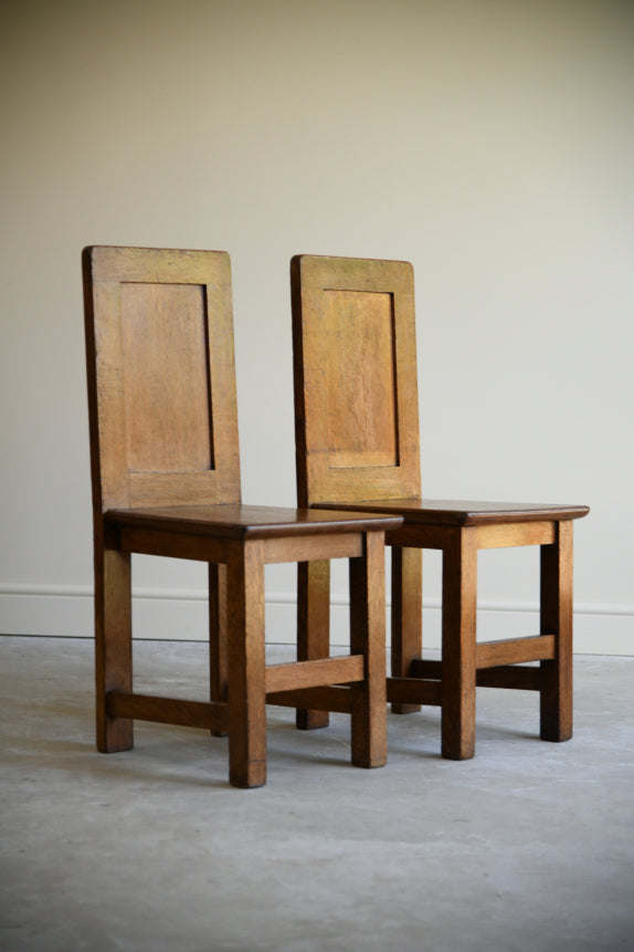 Pair Mid 20th Century Oak Chairs