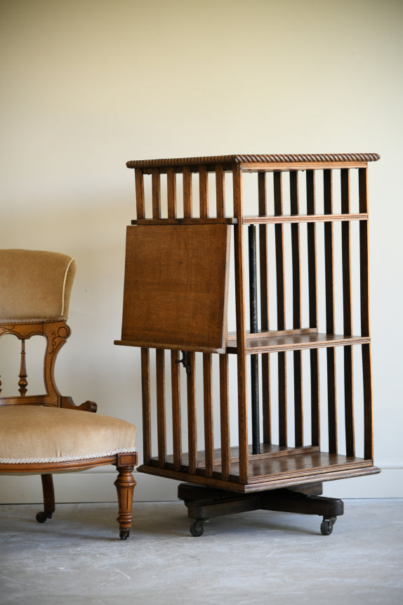 Early 20th Century Oak Revolving Bookcase