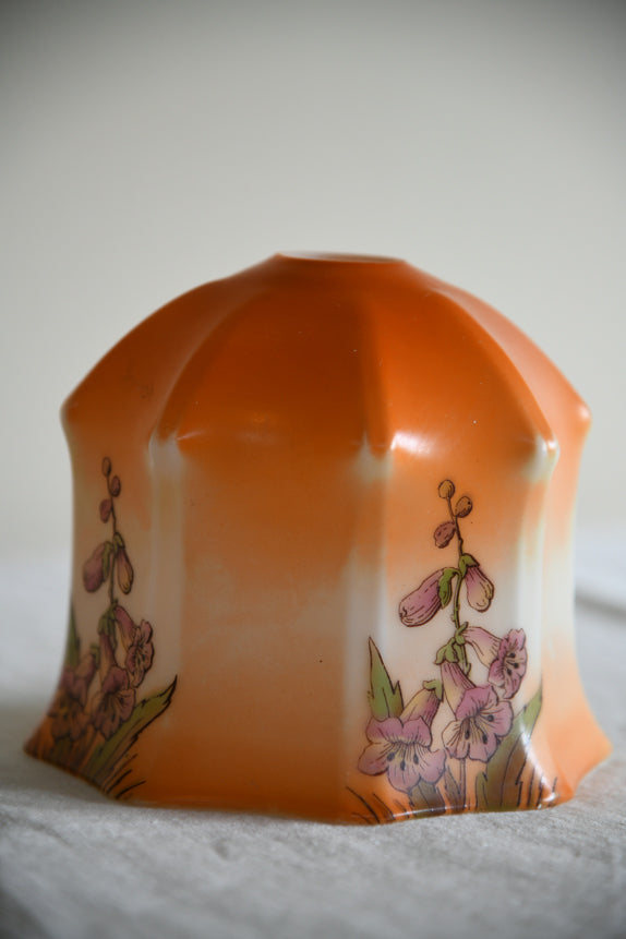 Vintage Orange Floral Glass Lampshade