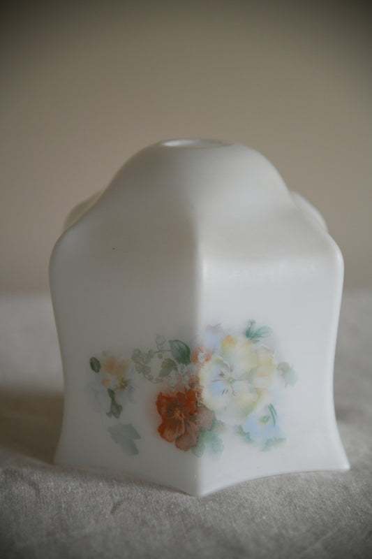 White Floral Vintage Glass Lampshade