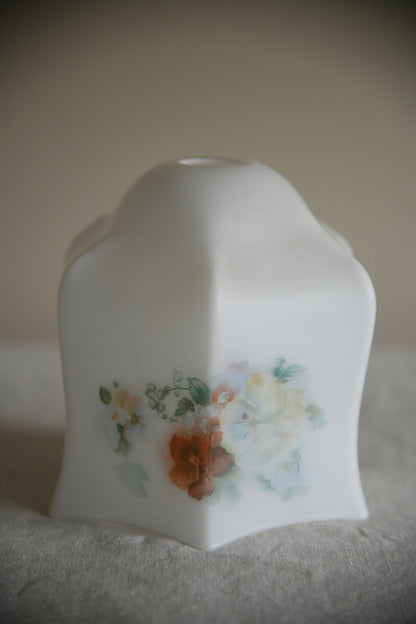 White Floral Vintage Glass Lampshade