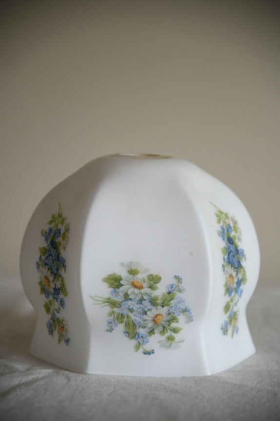 Vintage White Floral Glass Shade