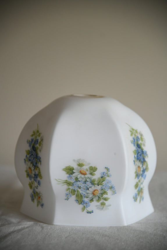 Vintage White Floral Glass Shade