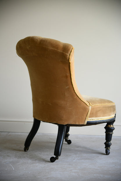 Victorian Upholstered Yellow Occasional Chair