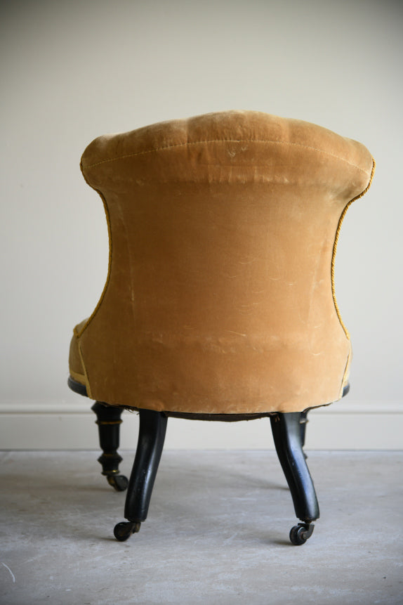 Victorian Upholstered Yellow Occasional Chair