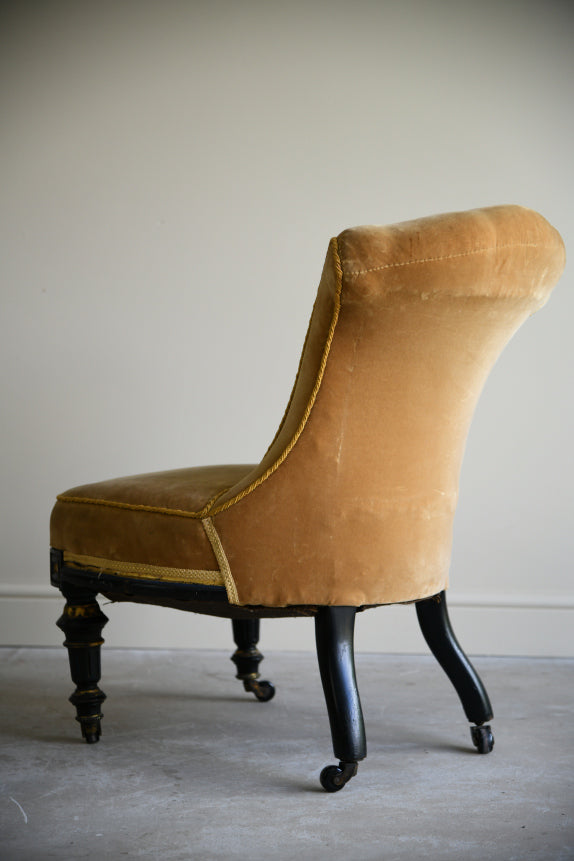 Victorian Upholstered Yellow Occasional Chair