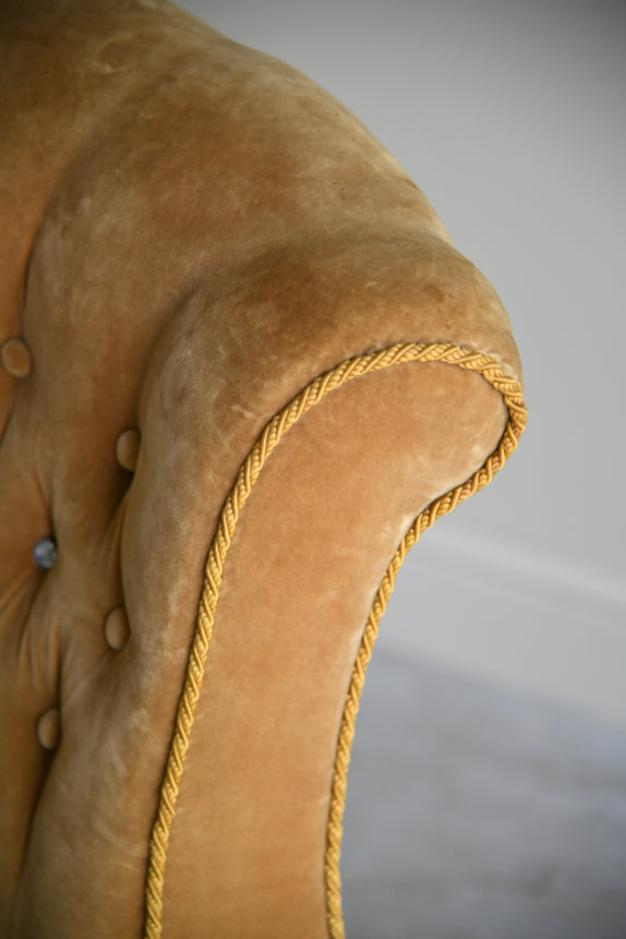 Victorian Upholstered Yellow Occasional Chair