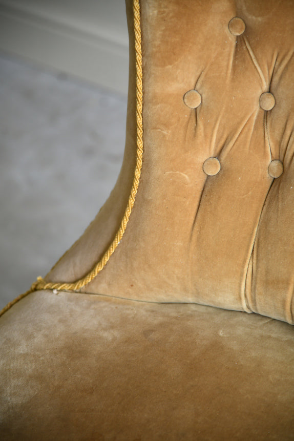 Victorian Upholstered Yellow Occasional Chair