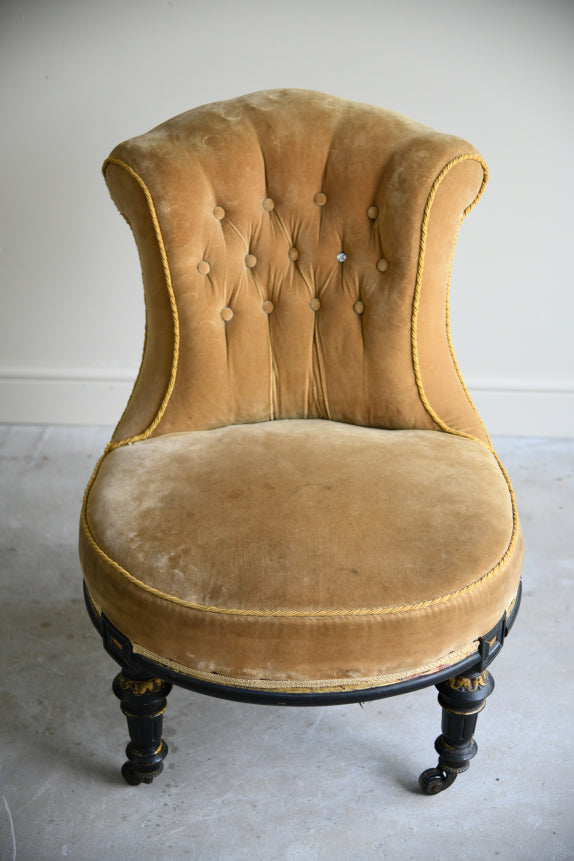 Victorian Upholstered Yellow Occasional Chair