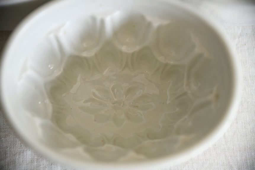 3 Antique White Blancmange Mould