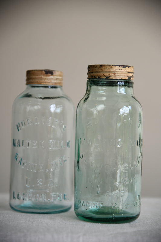 Vintage Glass Horlicks Jars