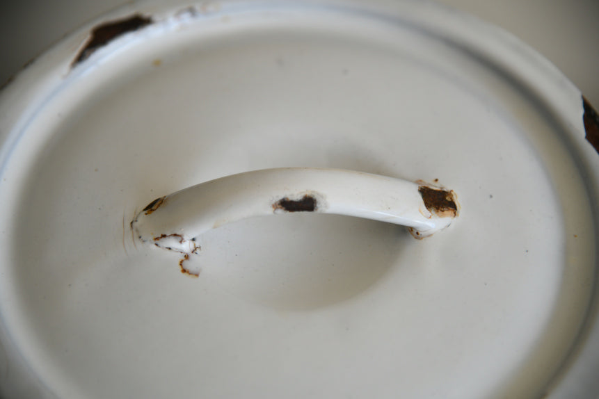 Vintage White Enamel Flour Bin