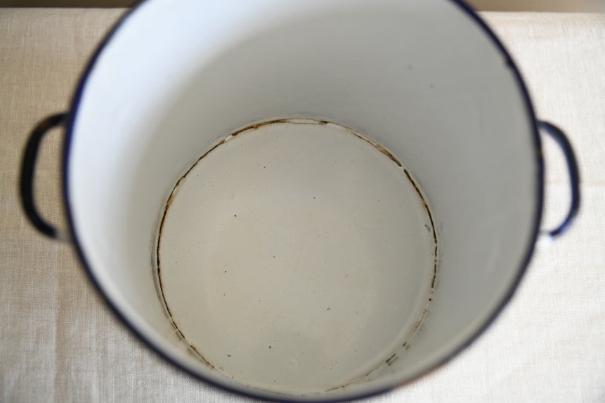 Vintage White Enamel Flour Bin