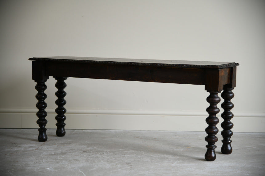 Victorian Oak Bench Window Seat