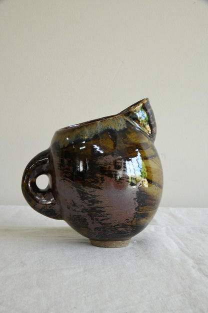 Vintage Glazed Pottery Jug