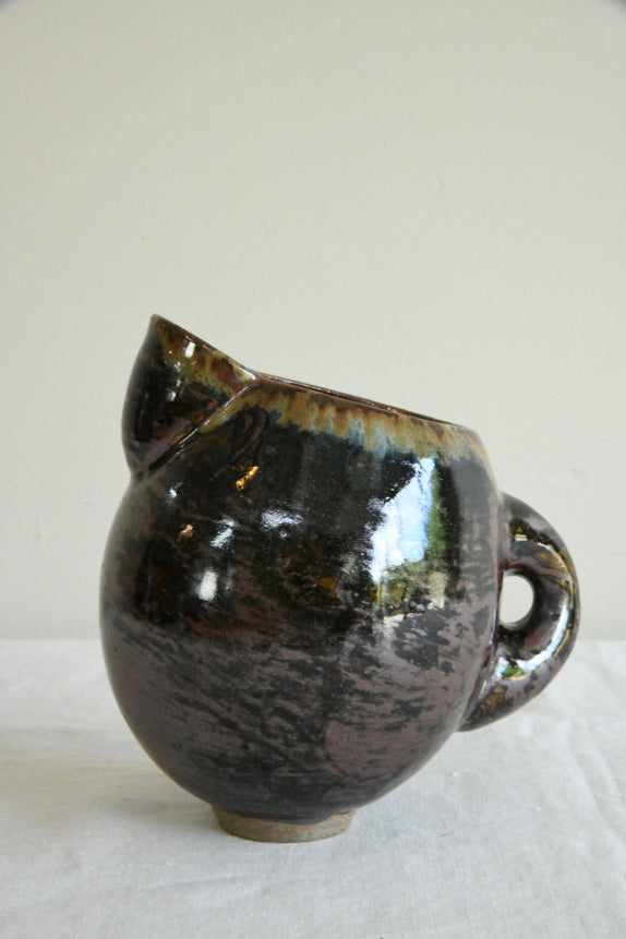 Vintage Glazed Pottery Jug