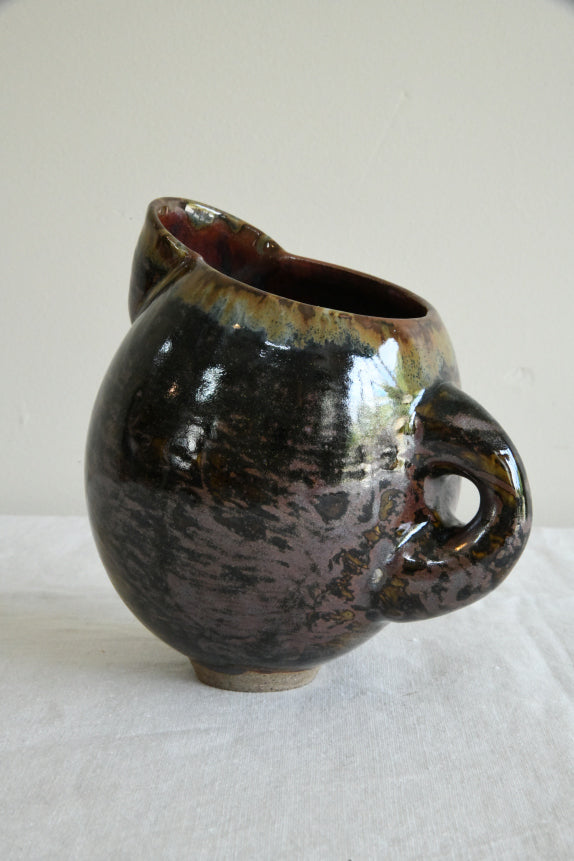 Vintage Glazed Pottery Jug