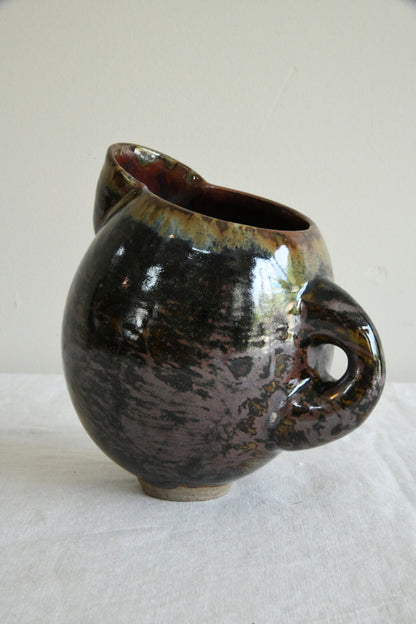 Vintage Glazed Pottery Jug