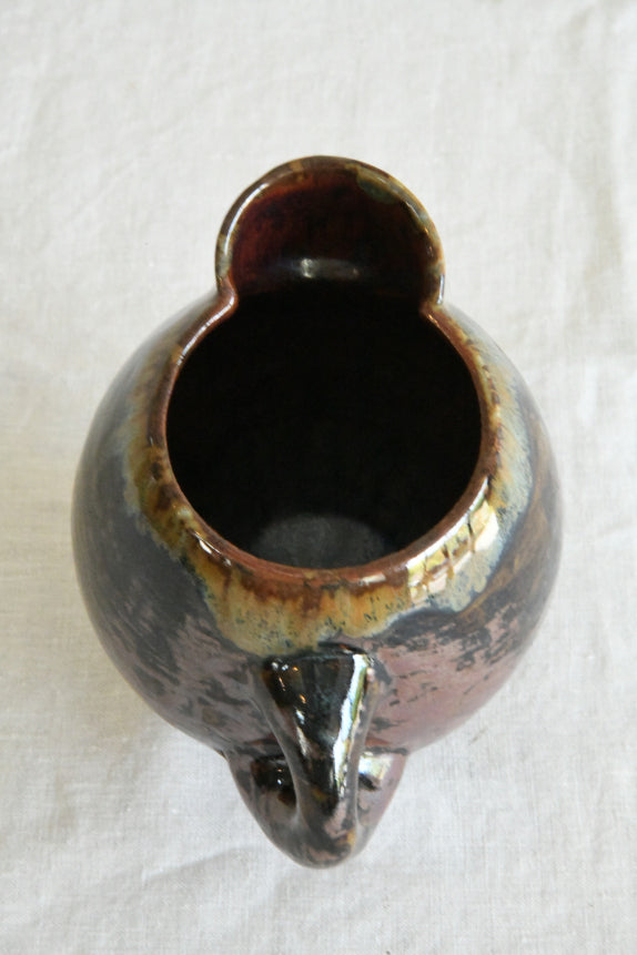 Vintage Glazed Pottery Jug