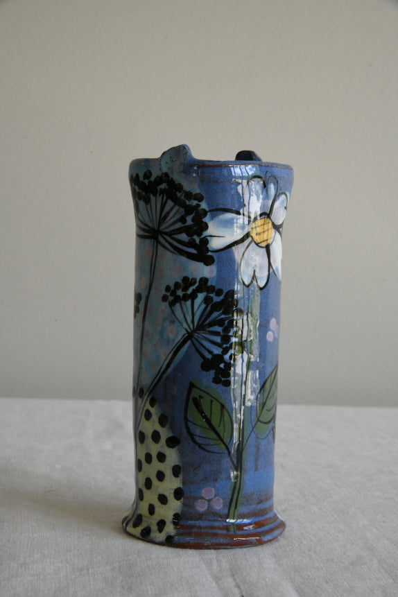 Blue Floral Glazed Vase