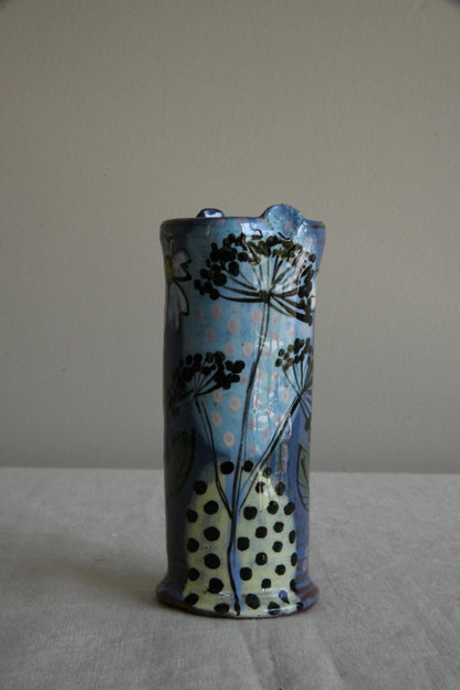 Blue Floral Glazed Vase