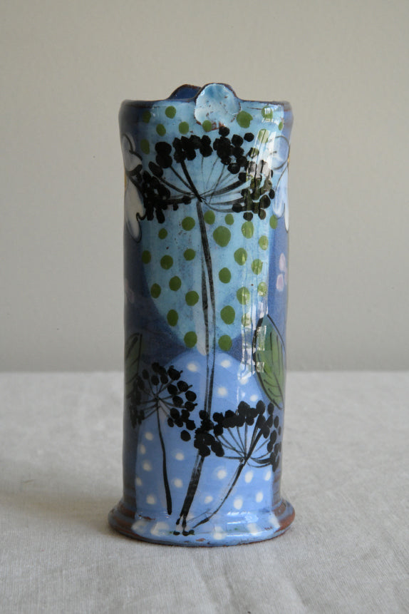 Blue Floral Glazed Vase