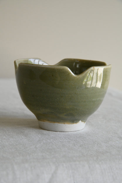 Pair Green Glazed Bowls