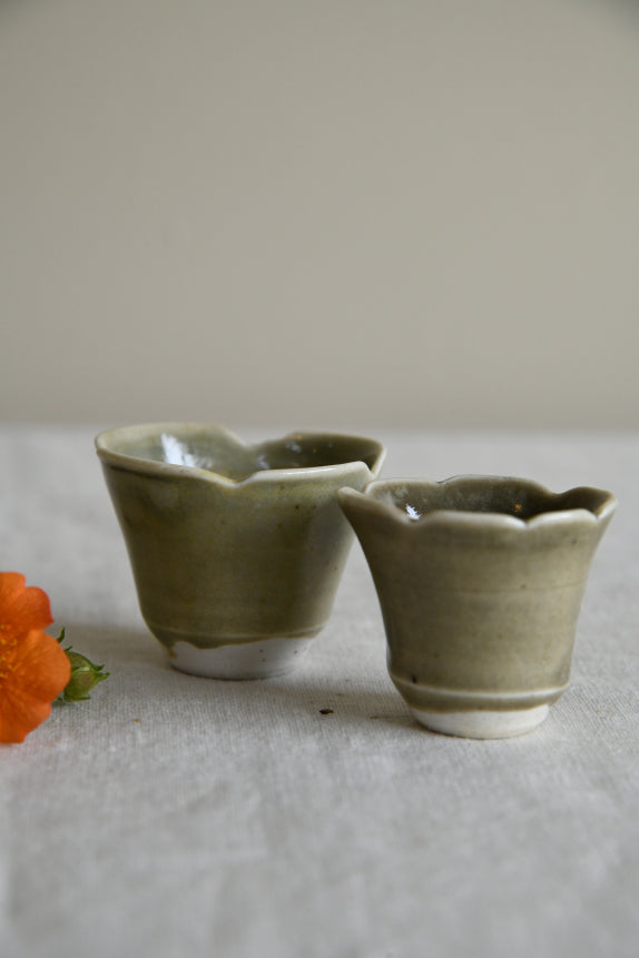 Pair Small Pottery Pots