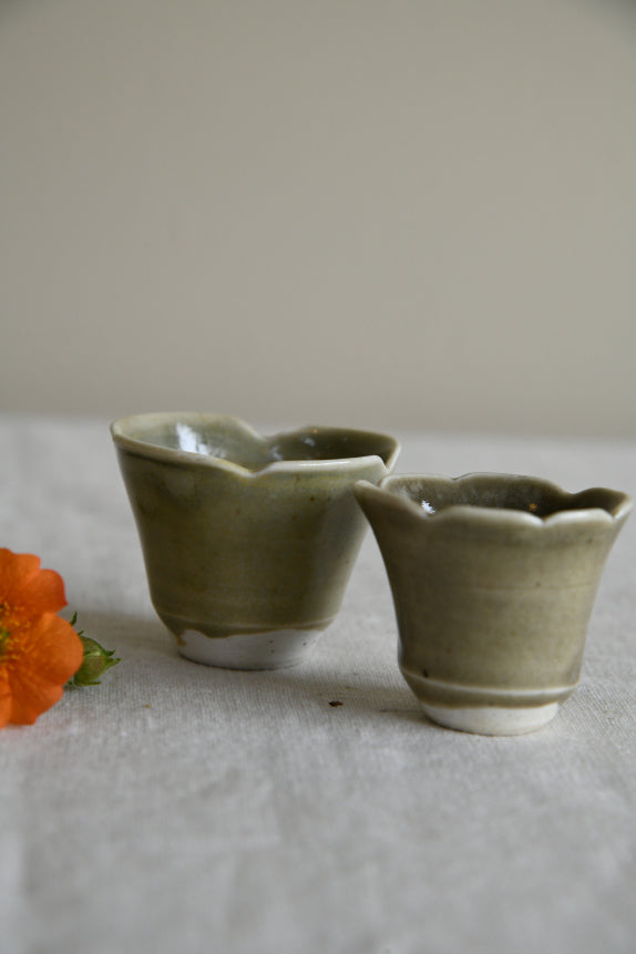Pair Small Pottery Pots