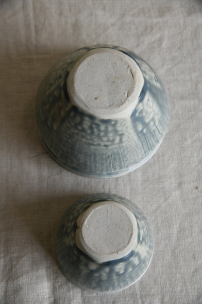 Pair Blue Pottery Pots