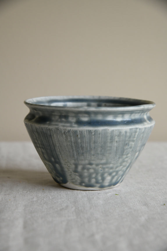 Pair Blue Pottery Pots