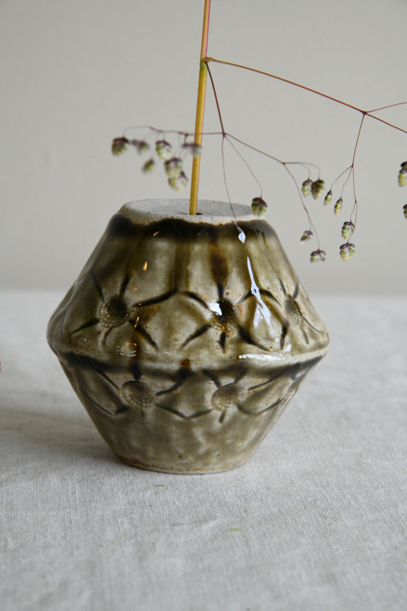 Pair Green Glazed Pots