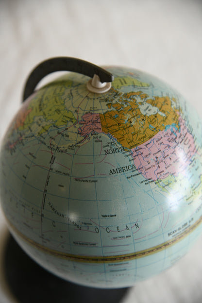 Vintage 1970s Miniature Desk Top Scan Globe