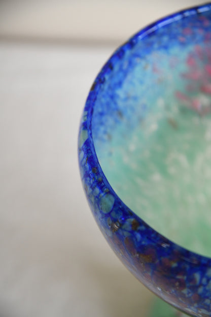 Blue & Green Mottled Glass Vase