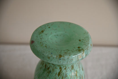 Blue & Green Mottled Glass Vase