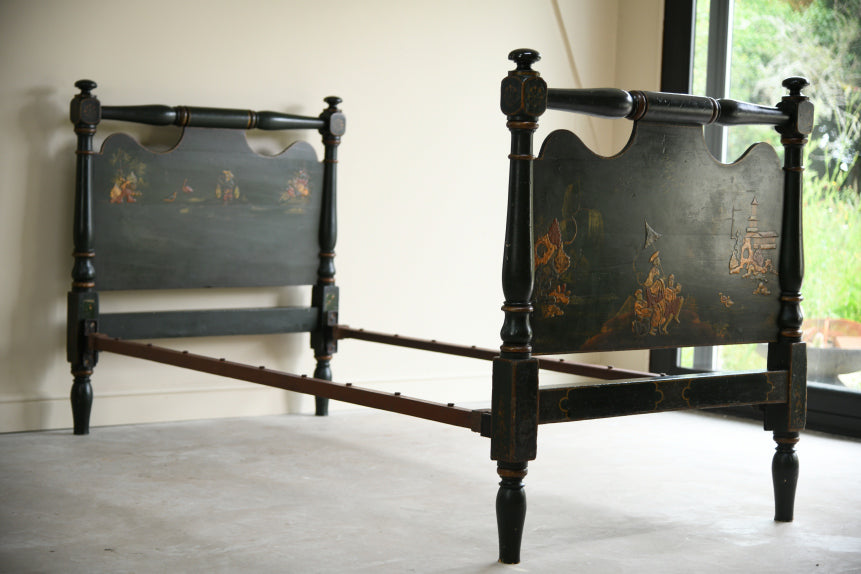 Antique Early 20th Century Chinoiserie Single Bed