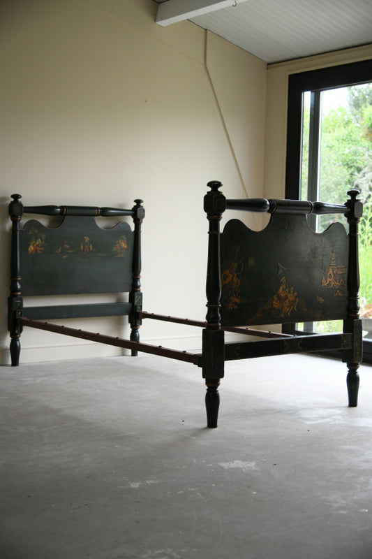 Antique Early 20th Century Chinoiserie Single Bed