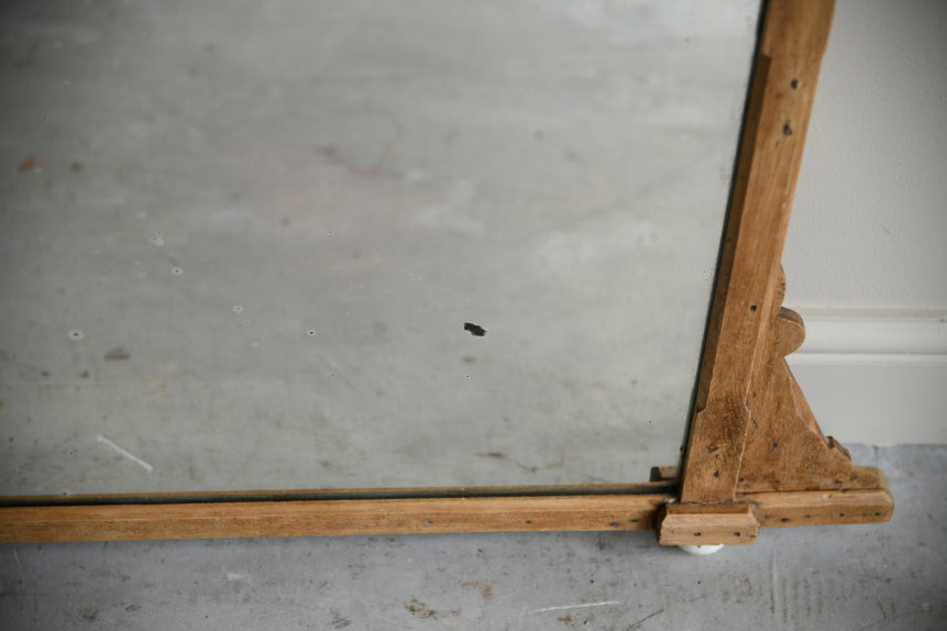 Antique Small Pine Overmantle Mirror