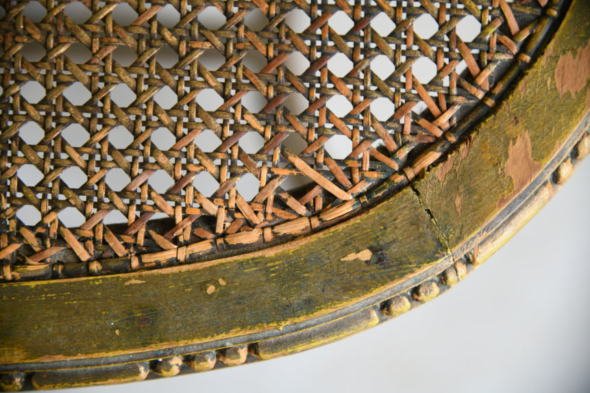 Early 20th Century French Gilt Wood Cane Stool