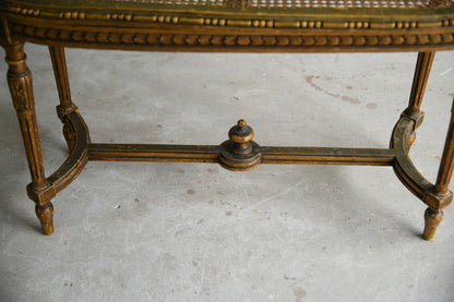 Early 20th Century French Gilt Wood Cane Stool