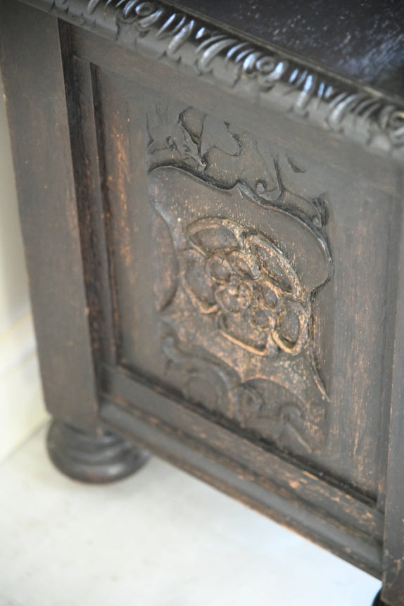 Antique 17th Century Style Carved Oak Buffet Cupboard