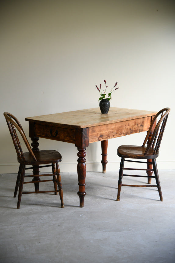 Antique Pine Scrub Top Kitchen Table